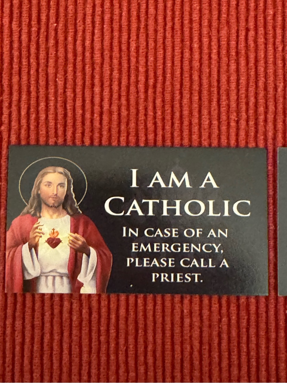 Sacred Heart “I Am A Catholic”Emergency ID card with Act of Contrition set of 10